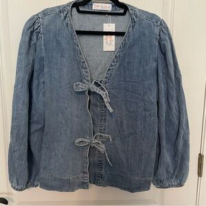 Denim Tie-Front Jean Jacket